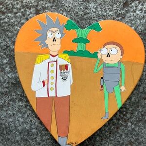 Rick and Morty Revolution        Heart-Shaped Cartoon Art Piece